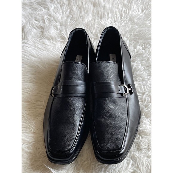 Steve Madden P-Treble Men's Sz 12 Leather Black Dress Shoes Loafers Slip On NWOB - Picture 11 of 14